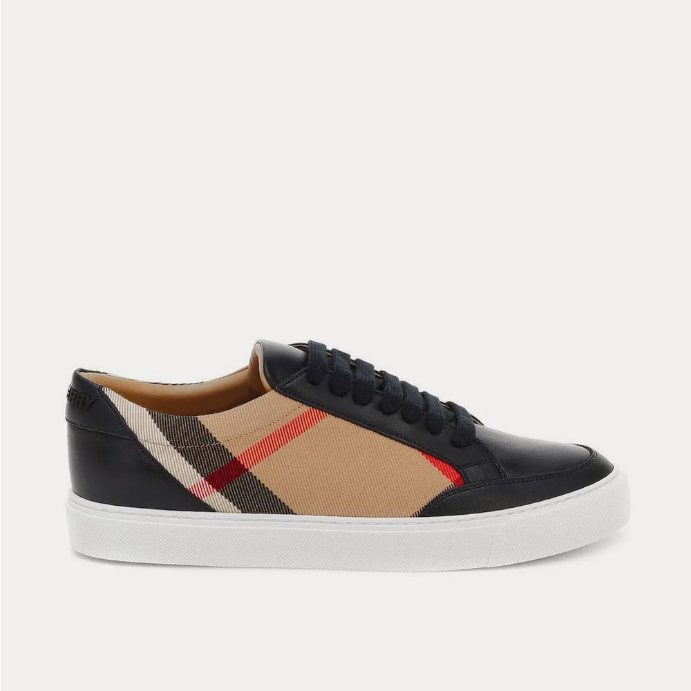 Burberry Women’s Salmond Vintage Check Leather and Textile Sneakers 39.5